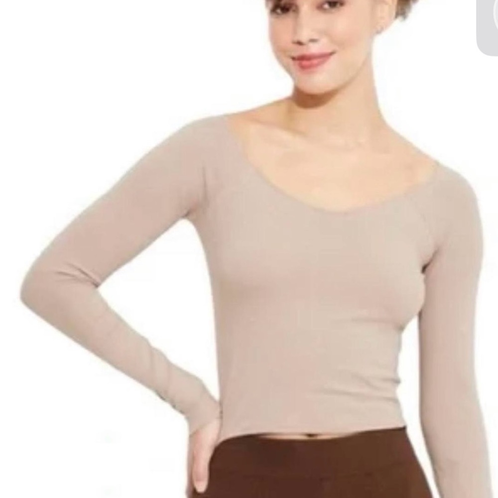 Women's Long Sleeve Tan Wild Fable Tee Size Medium NWT